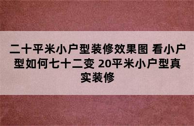 二十平米小户型装修效果图 看小户型如何七十二变 20平米小户型真实装修